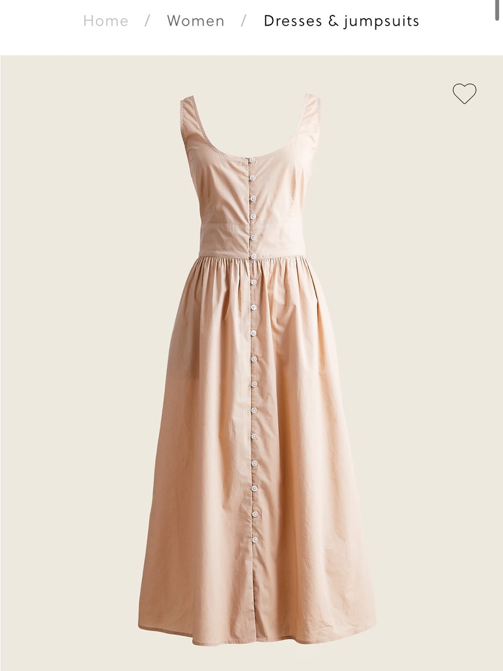 J. Crew Beige Button-Front Sleeveless Midi Dress